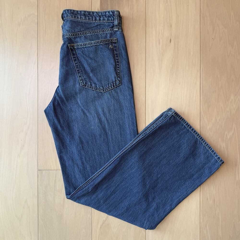 Rag & Bone Lori Mid Rise Wide Leg Jeans Women's 27 Blue Minimalist New York - Picture 2 of 9